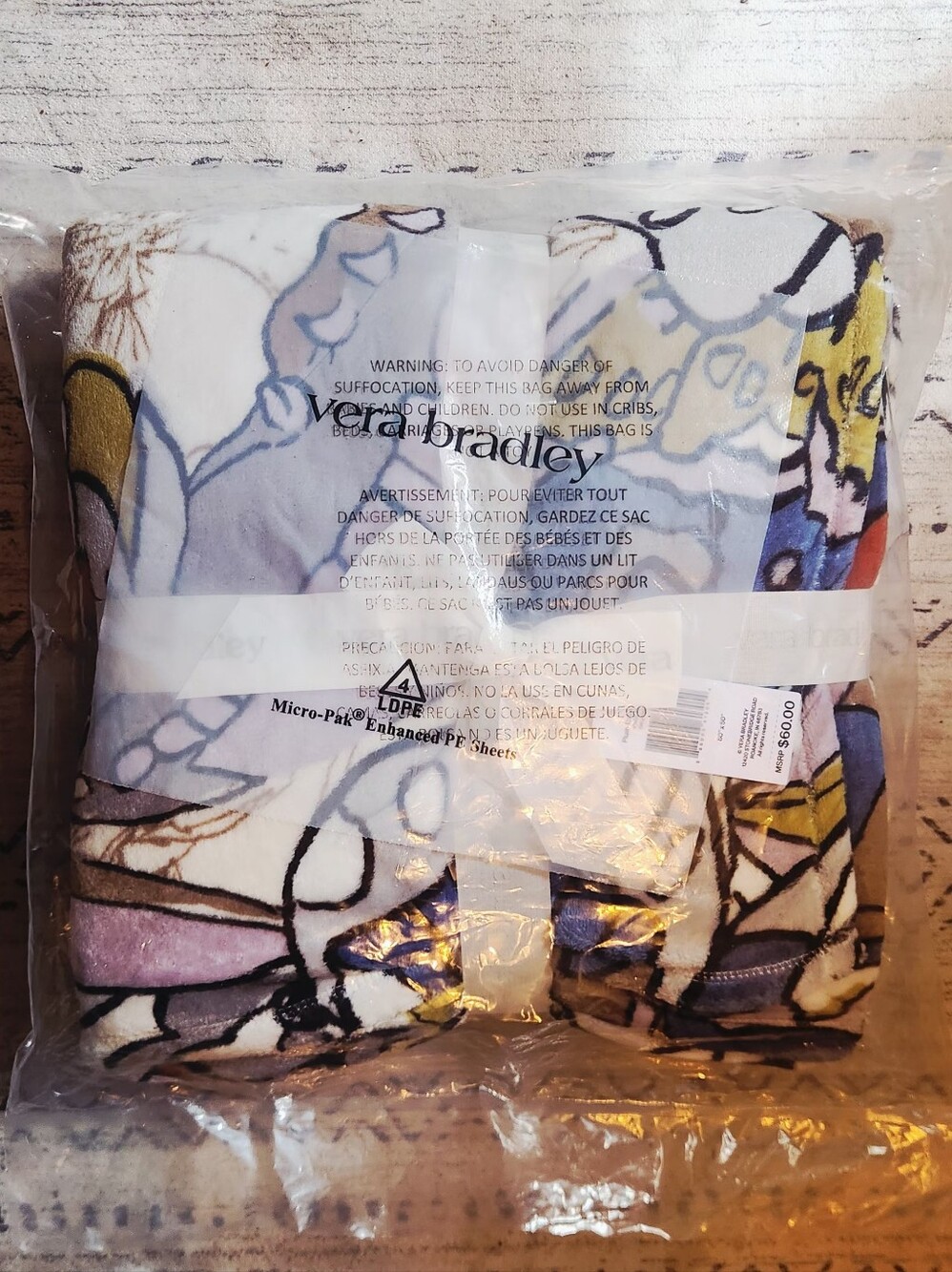 Vera Bradley Micro-Plush Throw Blanket — Wing Neutral